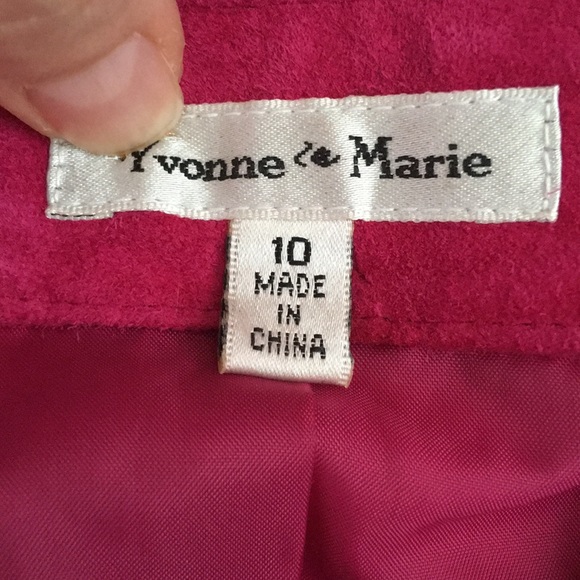 Hot Pink Genuine Leather Suede Zipper Jacket 10 - Picture 6 of 6